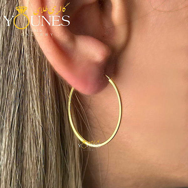 گوشواره طلا حلقه بیضی