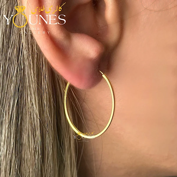 گوشواره طلا حلقه بیضی