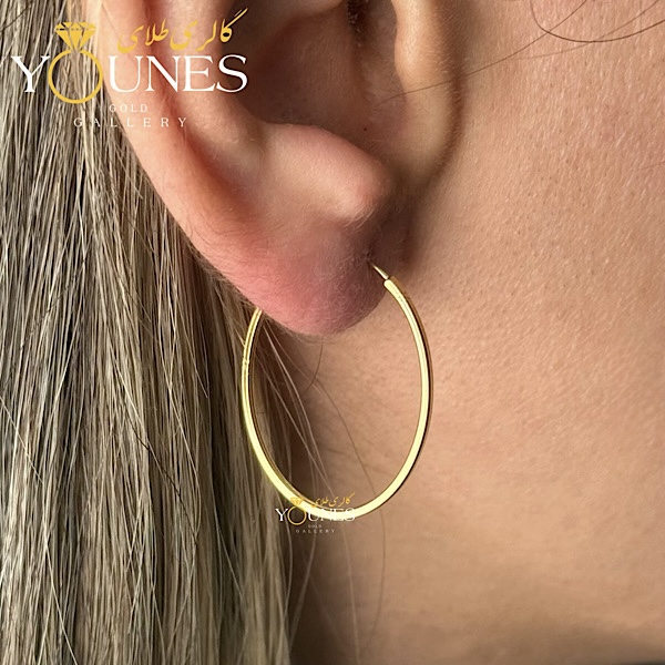 گوشواره طلا حلقه بیضی