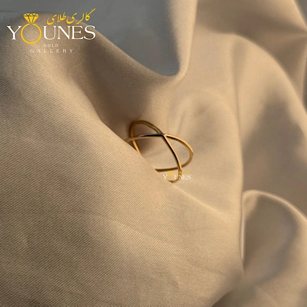 انگشتر طلا ضربدر مینیمال