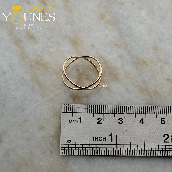 انگشتر طلا ضربدر مینیمال