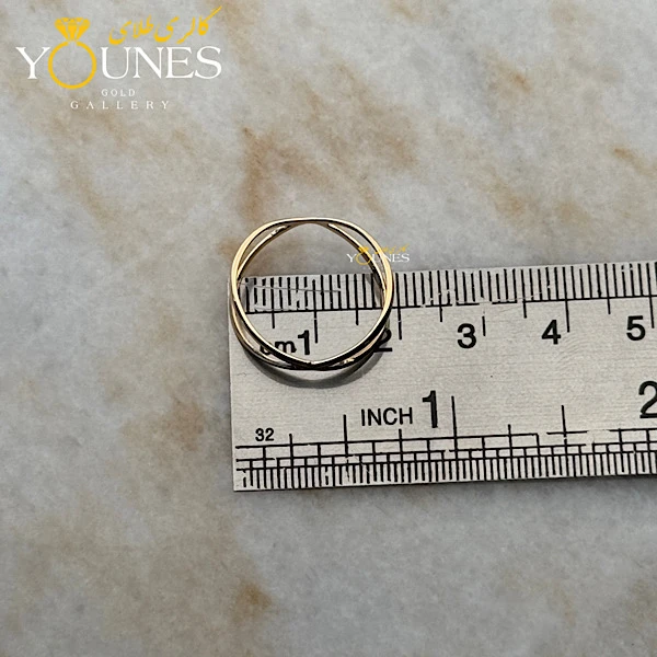 انگشتر طلا ضربدر مینیمال