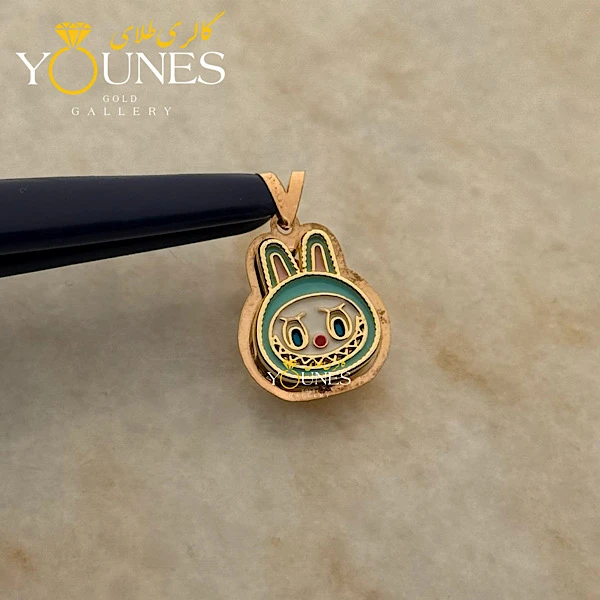 آویز سواروسکی لبوبو فیروزه ای طلا