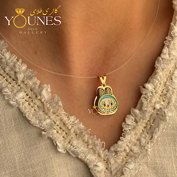 آویز سواروسکی لبوبو فیروزه ای طلا