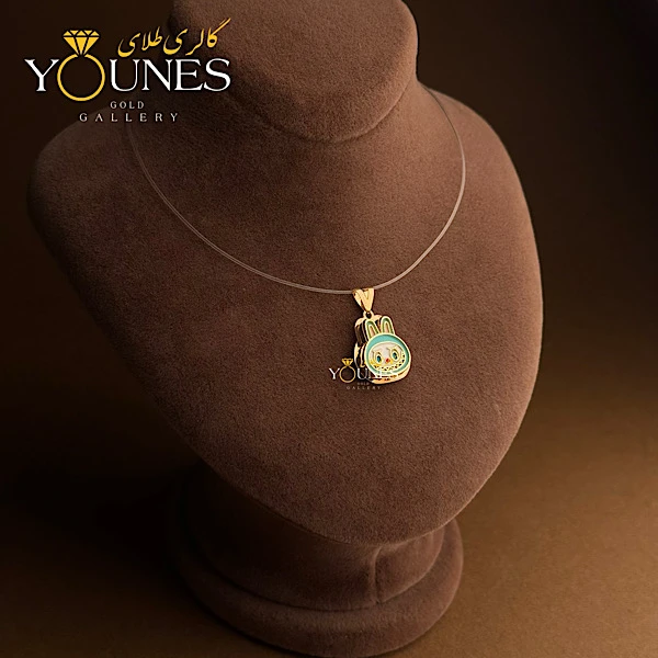 آویز سواروسکی لبوبو فیروزه ای طلا