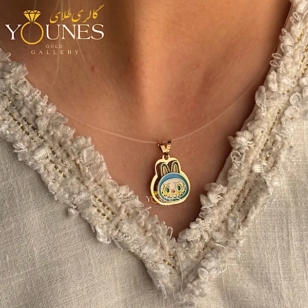 آویز سواروسکی لبوبو آبی طلا