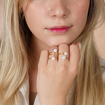 خرید انگشتر مرواریدی با اسنپ پی