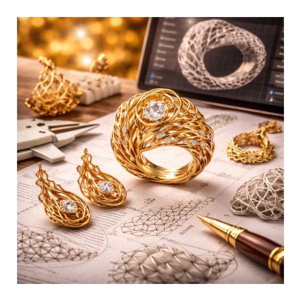 طراحی Parametric Jewelry؛ وقتی ریاضیات، هنر و طلا به هم می‌رسند