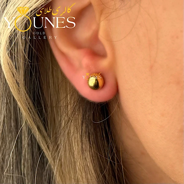 گوشواره میخی گوی طلا بزرگ