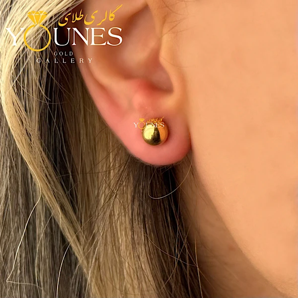 گوشواره میخی گوی طلا بزرگ