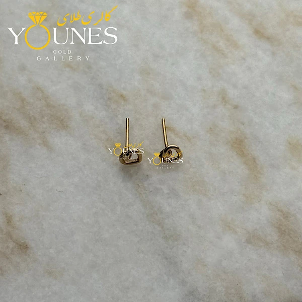 تصویر دوم گوشواره طلا میخی قلبی