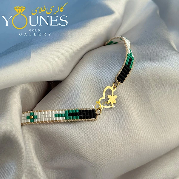 دستبند بند میوکی شاپرک قلبی طلا