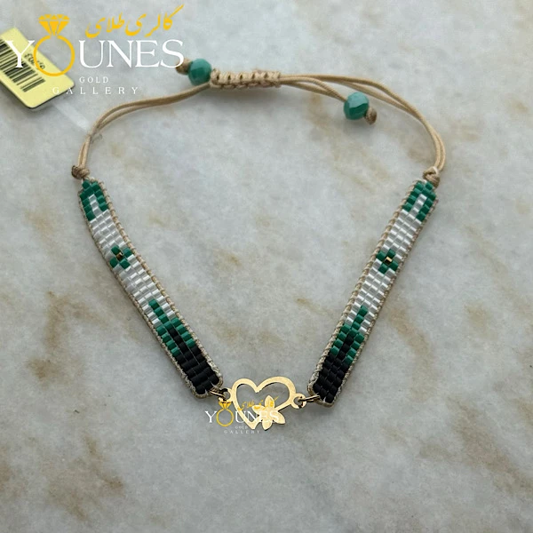 دستبند بند میوکی شاپرک قلبی طلا