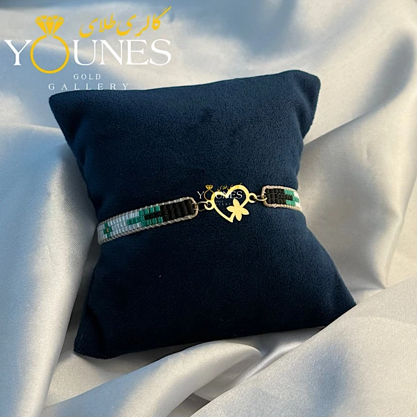 دستبند بند میوکی شاپرک قلبی طلا