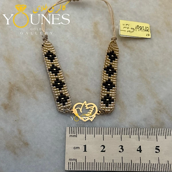 دستبند میوکی کبوتر قلبی لیزری طلا