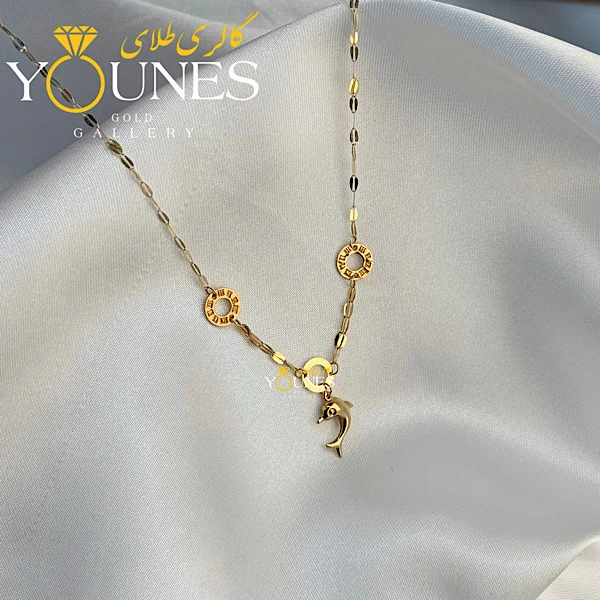 گردنبند پولکی طلا دلفین