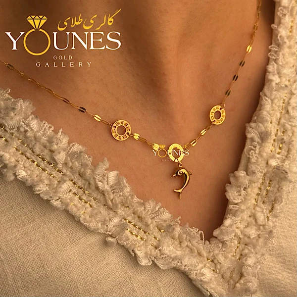 گردنبند پولکی طلا دلفین