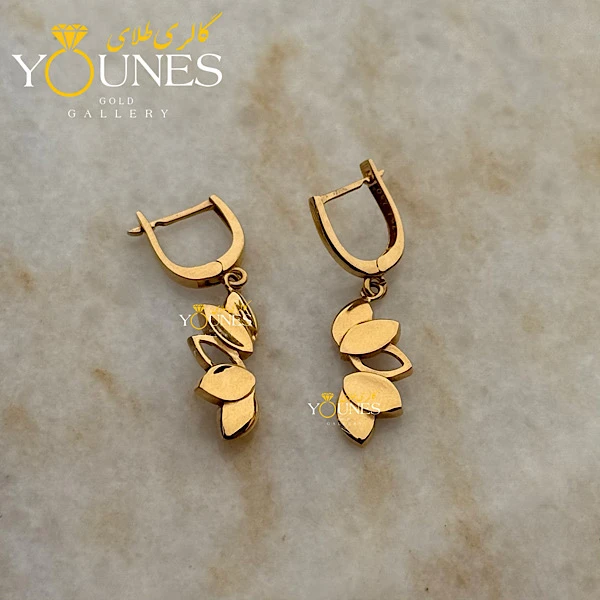 گوشواره طلا برگ دار