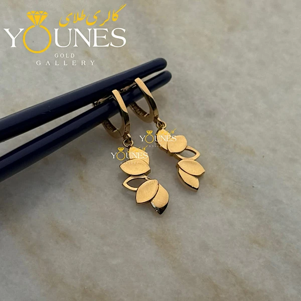 گوشواره طلا برگ دار