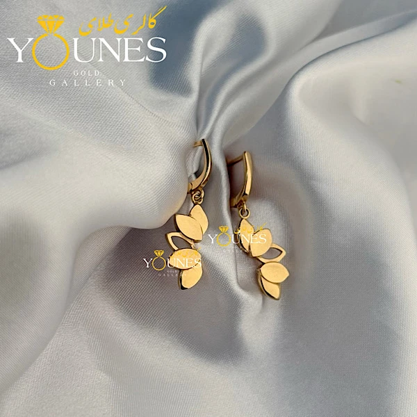 گوشواره طلا برگ دار