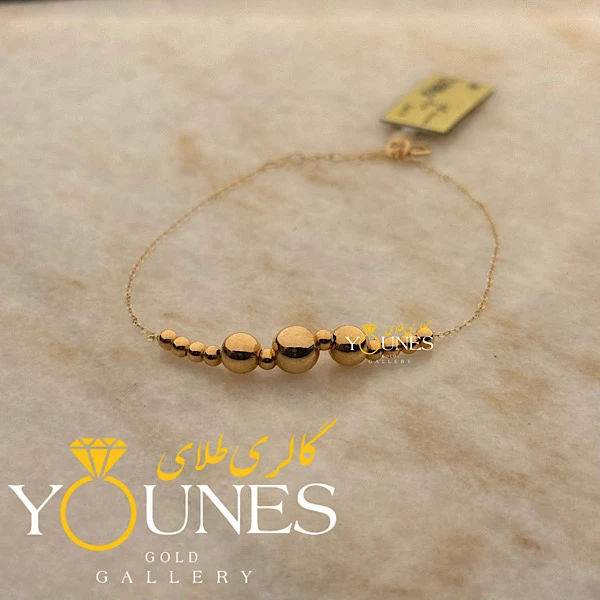دستبند مهره ای طلا گوی هرمس