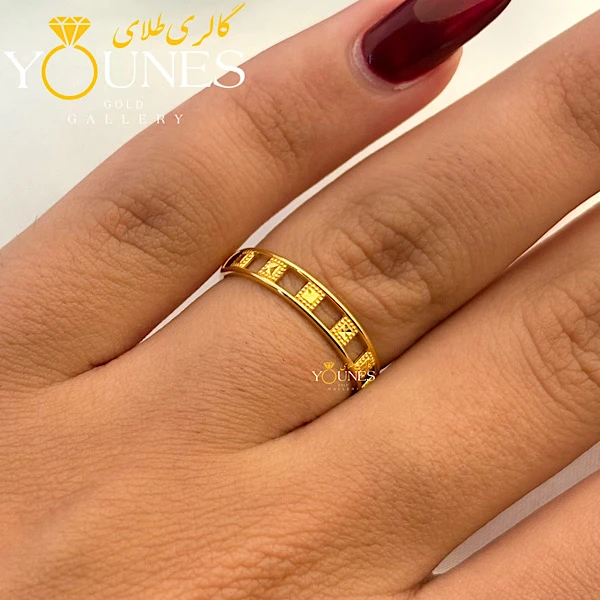 انگشتر مربعی طلا
