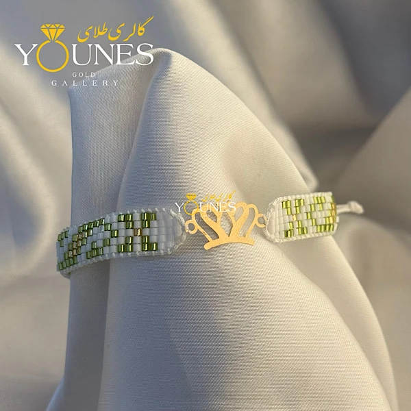 تصویر دوم دستبند میوکی تاج طلا