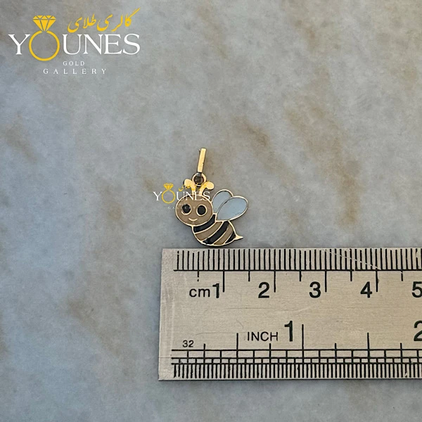 آویز طلا مینا کاری زنبور عسل