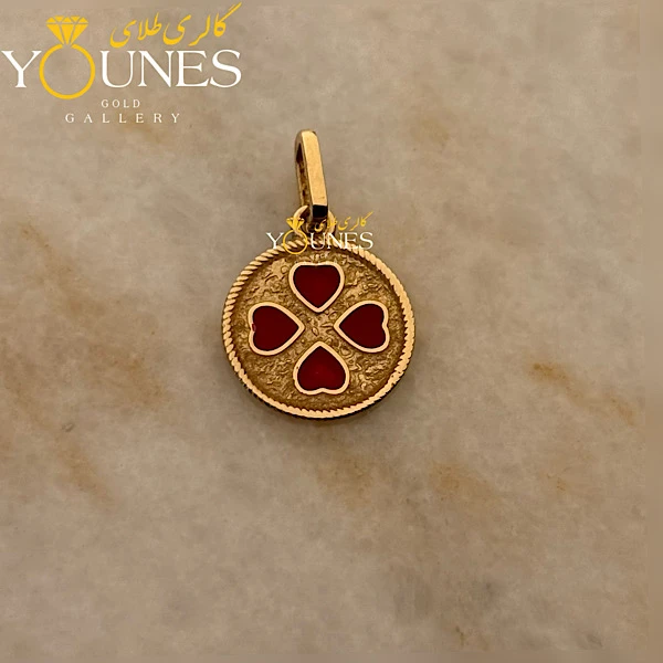 آویز طلا میناکاری چهارقلب