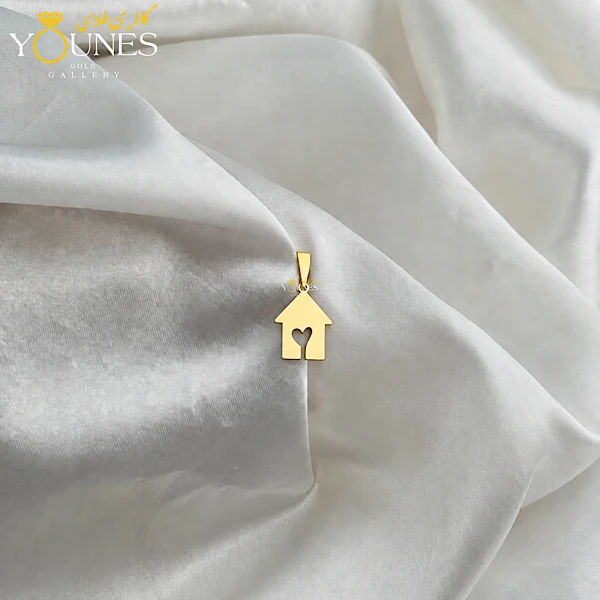 تصویر دوم آویز طلا خانه برگی