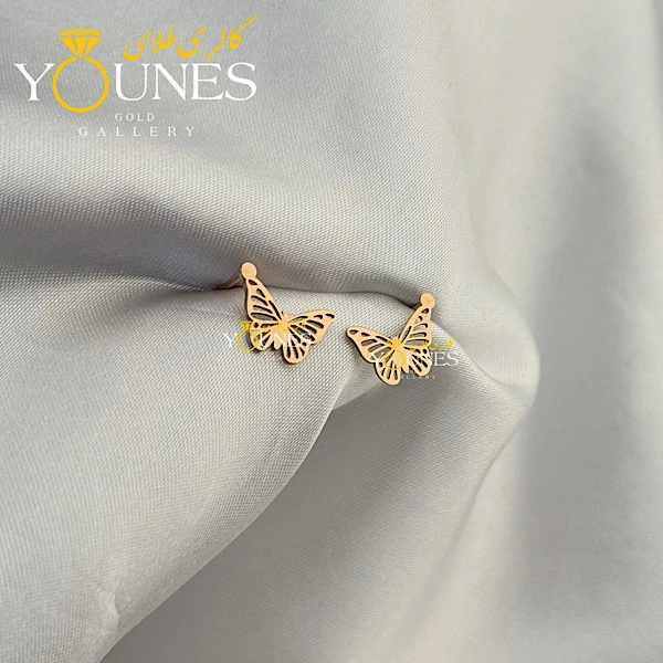 گوشواره طلا میخی شاپرک