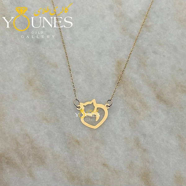 گردنبند طلا گربه قلبی