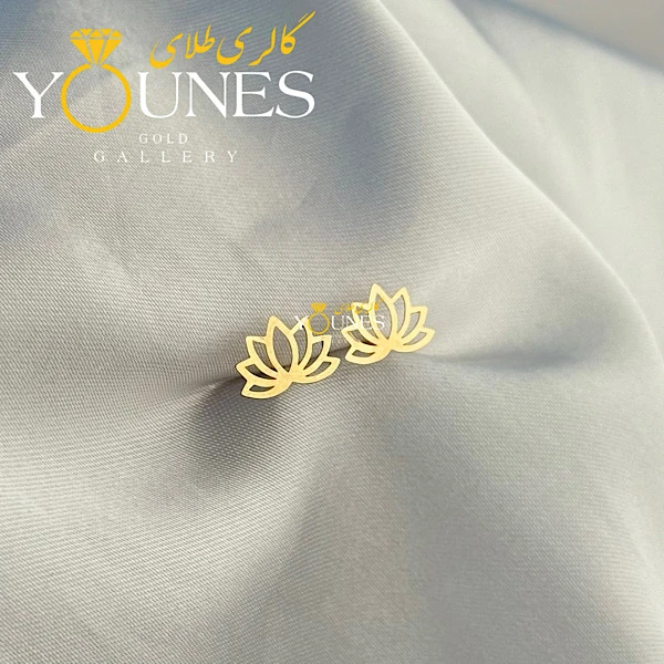 گوشواره طلا میخی لوتوس