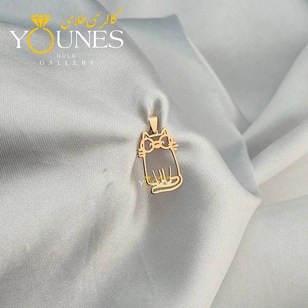آویز طلا گربه لیزری