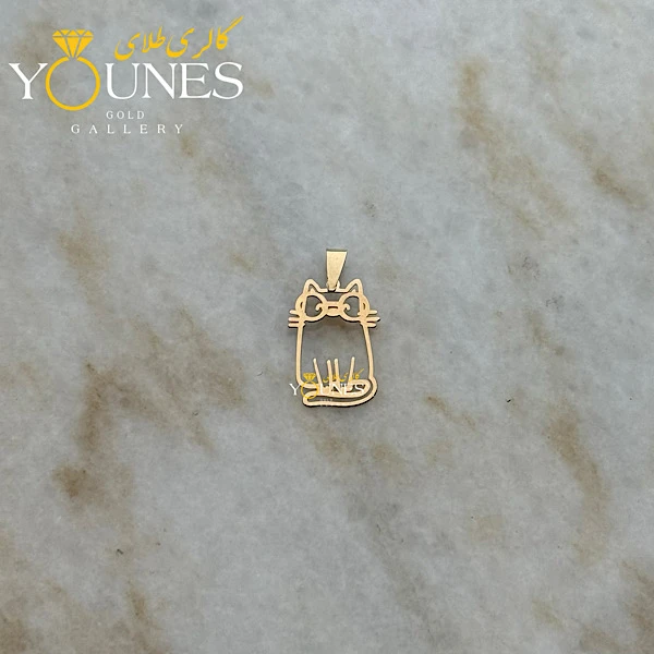 آویز طلا گربه لیزری