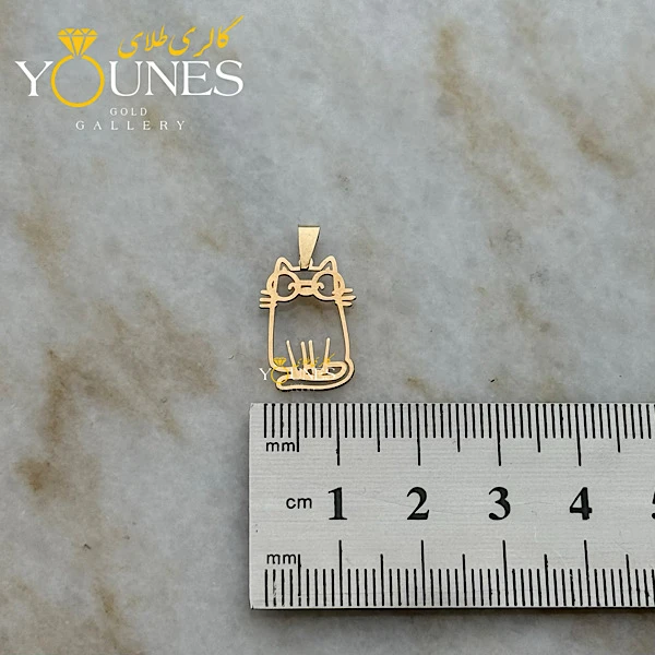 آویز طلا گربه لیزری