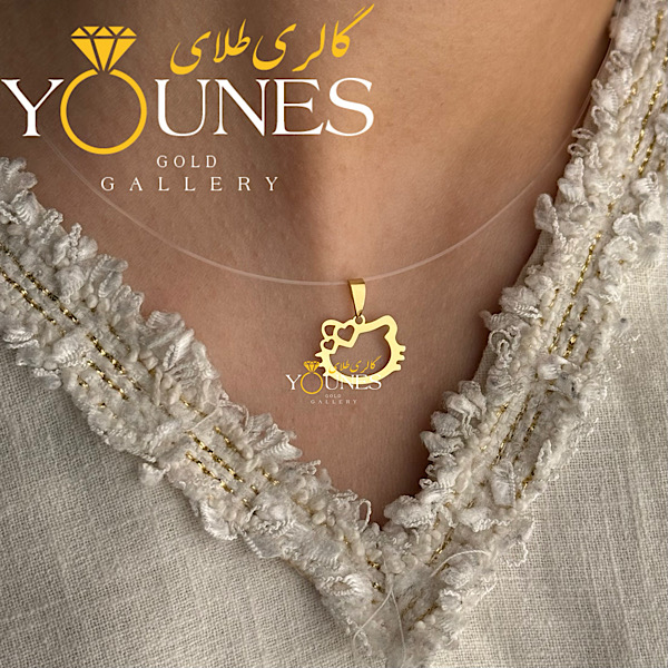 آویز طلا هلو کیتی تو خالی