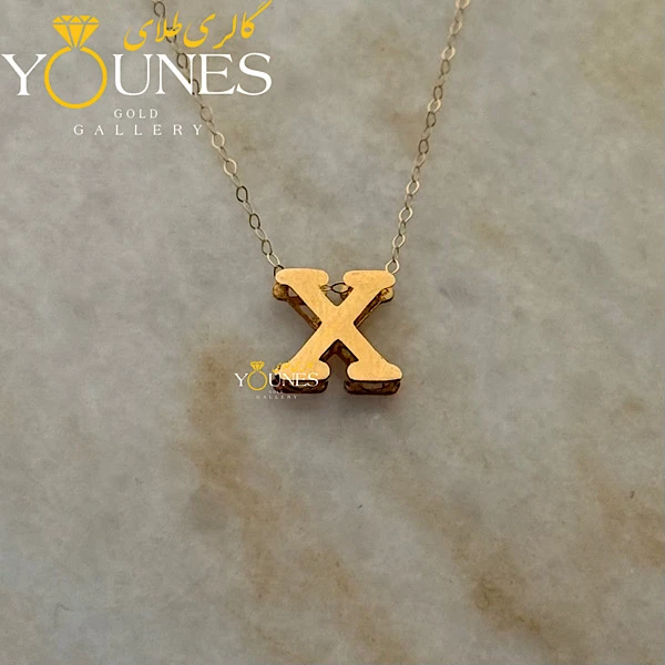 گردنبند حرف X طلا