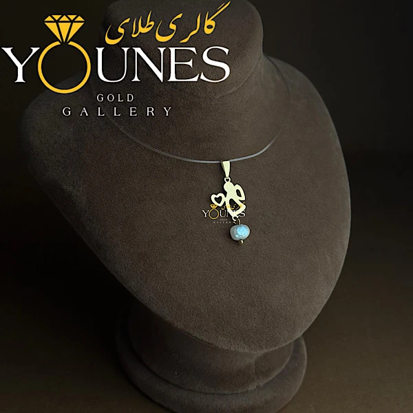 آویز طلا فرشته قلبی مرواریددار