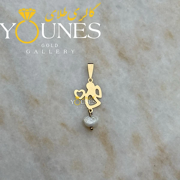 آویز طلا فرشته قلبی مرواریددار