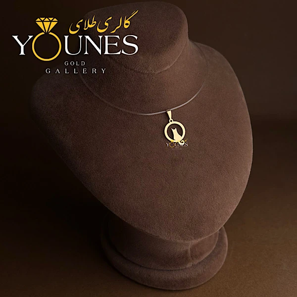 آویز طلا گربه دایره ای
