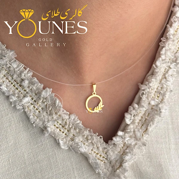 آویز طلا گندم دایره ای مینیمال
