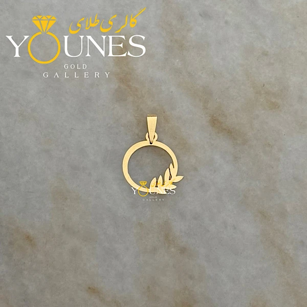 آویز طلا گندم دایره ای مینیمال