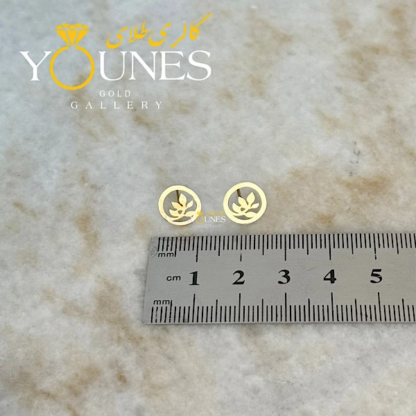 گوشواره طلا میخی جوانه دایره ای