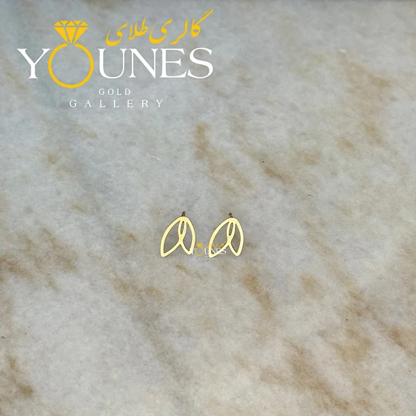 گوشواره طلا میخی دو برگ