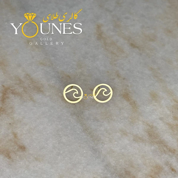 گوشواره طلا میخی موج