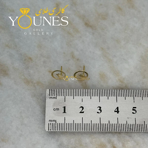 گوشواره طلا میخی گربه دایره ای
