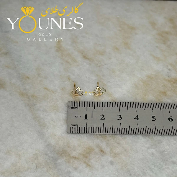 گوشواره میخی طلا لوتوس