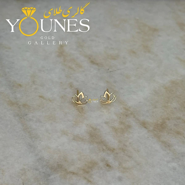 گوشواره میخی طلا لوتوس