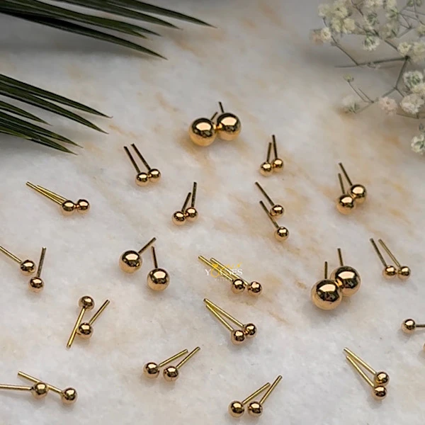 گوشواره میخی گوی طلا بزرگ
